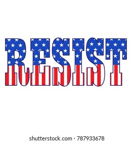 resist typography with stars and stripes vector graphic