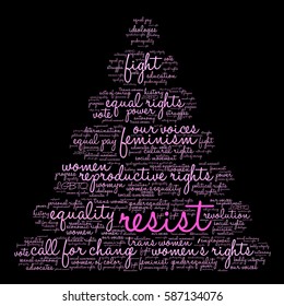 Resist word cloud on a black background.  