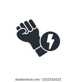 ícone de ativismo de resistência. vetor.Sinal editável de estilo traço.linear para usar web design,ilustração logo.Symbol.
