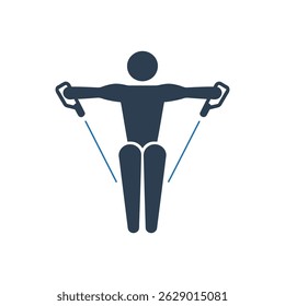 Resistance Band Exercise Icon Isolated On White Background