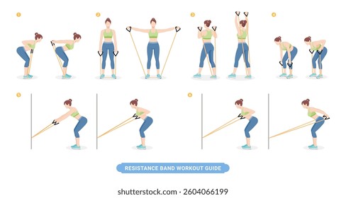 Resistance band exercises workout for women