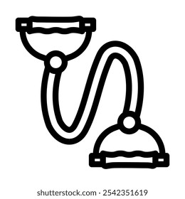 resistance band fitness tool line icon vector. resistance band fitness tool sign. isolated contour symbol black illustration