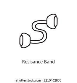 Resistance Band Vector Outline Icon Design Illustration. Workout Symbol On White Background EPS 10 File