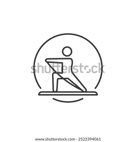 Resistance Band. Weight Training Exercise. Rubber Band for Pilates Movement. Stretching and Bodybuilding Icon.