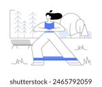 Resistance band workout isolated cartoon vector illustrations. Girl training with a fitness elastic band, wellness workout, healthy and active lifestyle, bodybuilding motivation vector cartoon.