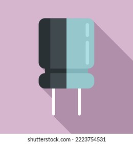 Resistance capacitor icon flat vector. Diode chip. Electronic microchip