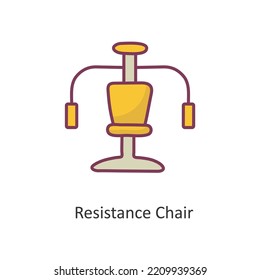Resistance Chair Vector Filled outline Icon Design illustration. Workout Symbol on White background EPS 10 File