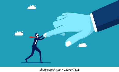 The resistance did not heed the warning. Bosses with big business hands pointing to opposing employee