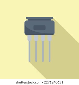 Resistance icon flat vector. Electric circuit. Electronic chip