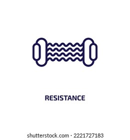 resistance icon from gym and fitness collection. Thin linear resistance, resistant, protection outline icon isolated on white background. Line vector resistance sign, symbol for web and mobile