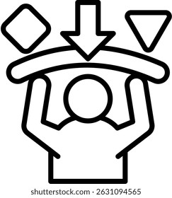 Ilustración vectorial de línea de icono de resistencia