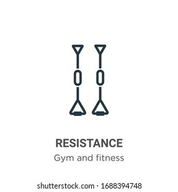 Resistance outline vector icon. Thin line black resistance icon, flat vector simple element illustration from editable gym and fitness concept isolated stroke on white background