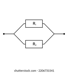 resistance in parallel diagram and formula isolated on white background.