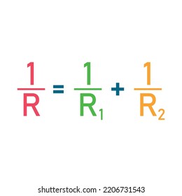 resistance in parallel formula isolated on white background.