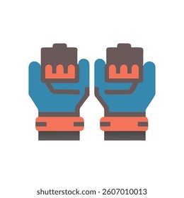Resistance Training Gloves for Enhanced Grip and Performance. Design of Fitness and Gym Icons.