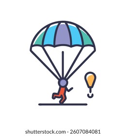 Resistance Training Parachute for Speed Development. Design of Fitness and Gym Icons.