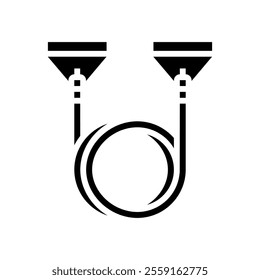 resistance tubes fitness tool glyph icon vector. resistance tubes fitness tool sign. isolated symbol illustration