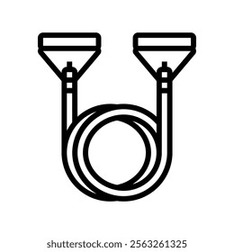 resistance tubes fitness tool line icon vector. resistance tubes fitness tool sign. isolated contour symbol black illustration