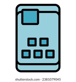 Resistant phone case icon outline vector. Device protect. Mobile cover color flat