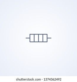 Resistor constant, vector best gray line symbol on white background, EPS 10