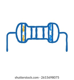 resistor electrical engineer doodle icon sketch vector. resistor electrical engineer sign. isolated symbol illustration