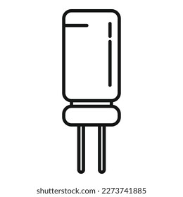 Vector de contorno de icono de energía de resistencia. Circuito eléctrico. Antena de placa