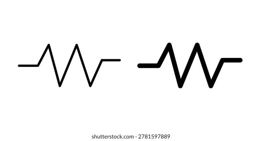 Resistor icon Flat and linear stroke vector design isolated illustration.