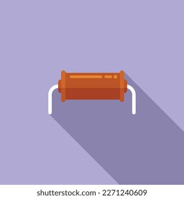 Resistor icon flat vector. Electric circuit. Central chip