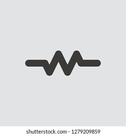 Resistor icon isolated of flat style. Vector illustration.