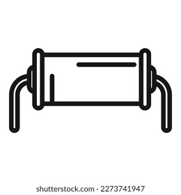 Resistor icon outline vector. Electric circuit. Central chip