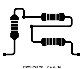 Resistor Icon, Passive Two-Terminal Electrical Component Vector Art Illustration