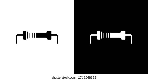 Resistor icon silhouette vector illustration isolated flat style
