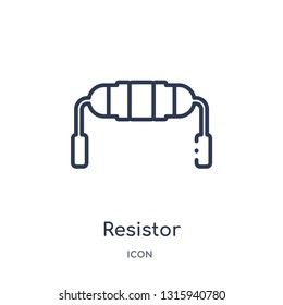 resistor icon from technology outline collection. Thin line resistor icon isolated on white background.