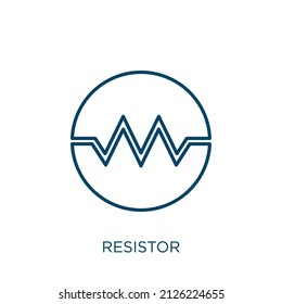 resistor icon. Thin linear resistor outline icon isolated on white background. Line vector resistor sign, symbol for web and mobile