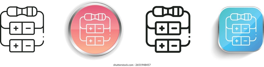 resistor icon. Thin Linear, Regular and Button Style Design Isolated On White Background