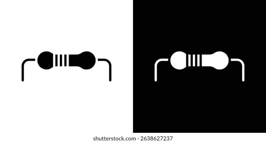 Resistor icon Vector in flat style. Collection silhouettes