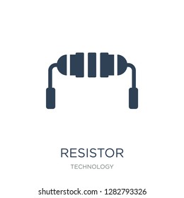 resistor icon vector on white background, resistor trendy filled icons from Technology collection, resistor vector illustration