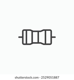 Resistor icons set. filled and line illustration