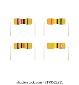 Resistor isolated electrical components vector including resistor vector and electronic resistor symbol. Suitable for any content about education and technology.