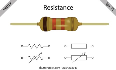 Resistor Isolated Electrical Part Vector Resistor Vector, Resistance Electronic Symbol .
