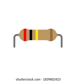 Resistor Isolated Electrical Parts Vector Including Resistors Vector And Resistor Symbol Electronic. Resistor Isolated Vector With Resistor Colour Code And Resistors Connection.