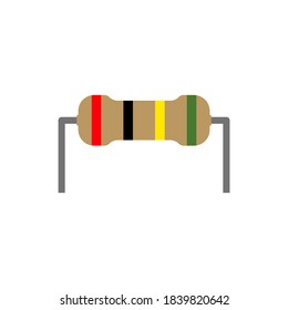 Resistor Isolated Electrical Parts Vector Including Resistors Vector And Resistor Symbol Electronic. Resistor Isolated Vector With Resistor Colour Code And Resistors Connection.