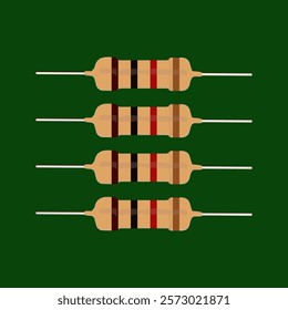 Resistor isolated electrical parts vector including resistors vector and resistor symbol electronic. Resistor isolated vector with resistor colour code and resistors connection.