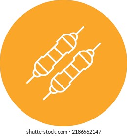 Resistor line circle icon vector image. Can also be used for web apps, mobile apps and print media.