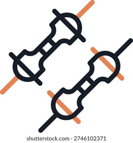 Resistor Line Due Icon Design