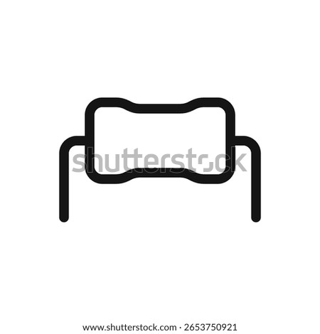 Resistor line icon, electrical resistor electronic component vector symbol with editable stroke