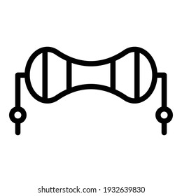 Resistor part icon. Outline resistor part vector icon for web design isolated on white background