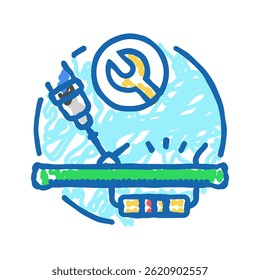 resistor replacement electronics doodle icon sketch vector. resistor replacement electronics sign. isolated symbol illustration