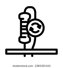 vector de icono de la línea electrónica de reemplazo de resistencia. señal de reemplazo de la electrónica. símbolo de contorno aislado ilustración negra
