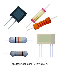 Resistor. Set of Electrical engineering and electronics with two pins